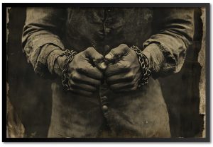 Civil rights chained slave hands
