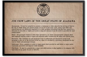 Alabama Jim Crow Laws Artwork