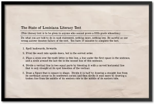 Literacy Test jim crow laws